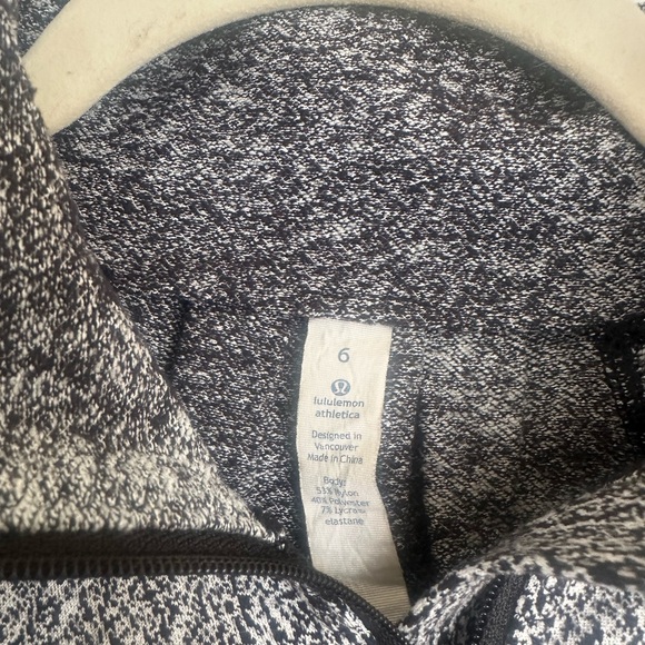Lululemon Half Zip Pullover Size 6 Heathered Black White - Picture 3 of 7
